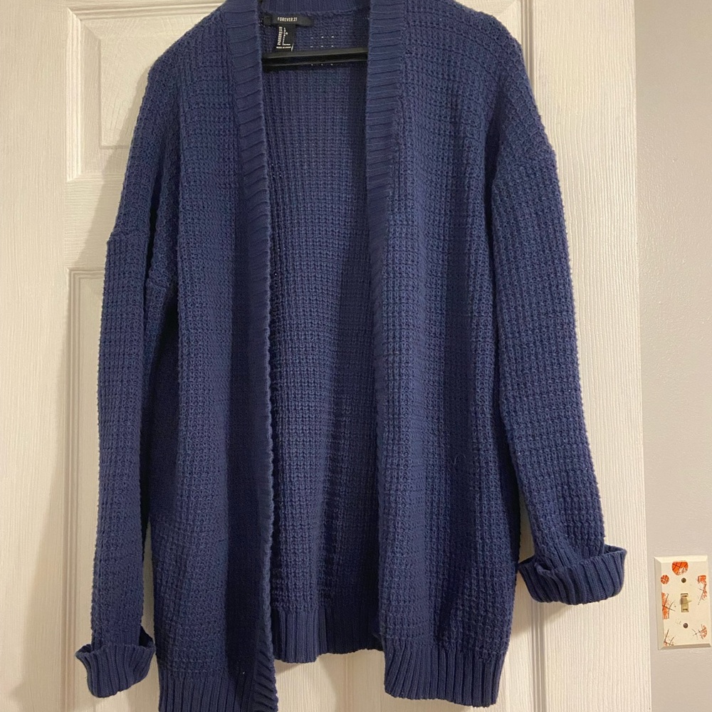Navy Blue Cardigan Forever 21 Size Large